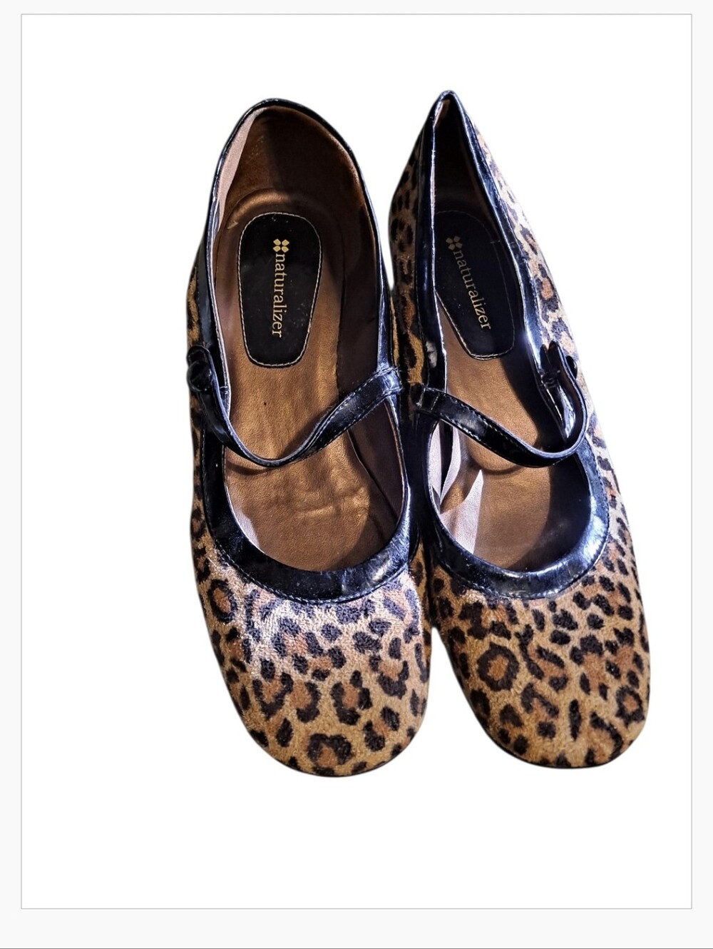 Naturalizer Leopard-Print Mary Jane Flats - Brown/Black